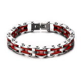 Stainless Steel Bracelet With Silicone Men Bangle Rainbow Color 316L Stainless Steel Clasp Bracelet Fashion Bracelet For Men