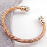 Stainless Steel Fashion Jewelry Rhinestone Ball Bracelets & Bangles For Women Gold/ Rose Gold/ Steel Bangles jewelry