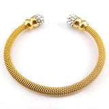 Stainless Steel Fashion Jewelry Rhinestone Ball Bracelets & Bangles For Women Gold/ Rose Gold/ Steel Bangles jewelry