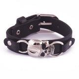 Stainless Steel Rivet Punk Leather Bracelets Women Summer Style Men Fashion Hip Hop Accessories Skull Pu Charm Bracelets