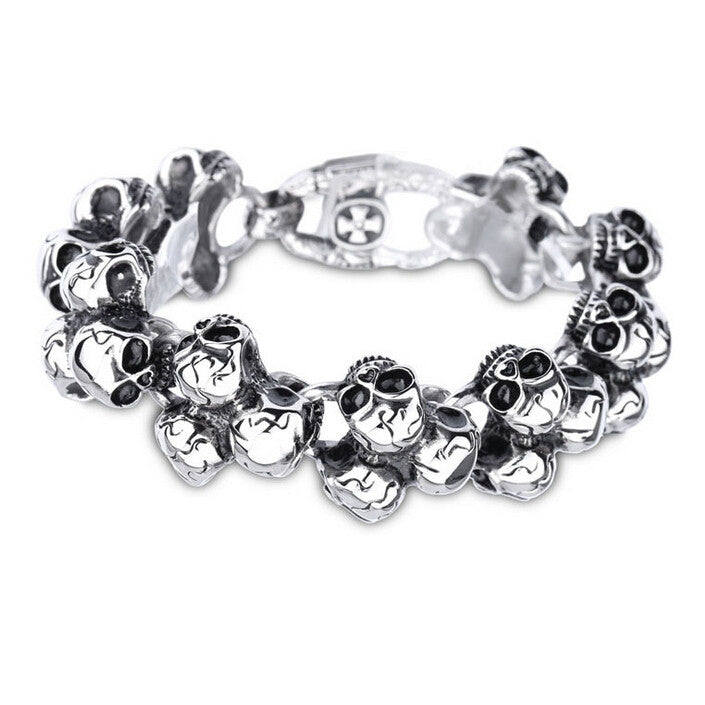 Stainless Steel Skull Bracelet For Men Fashion Mens Biker Jewelry Accessories Punk Cool Friendship Men's Bracelets Bangles