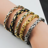 Stainless steel bracelet men punk rock jewelry high quality pulseira masculina byzantine chain link bracelets 