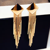 Statement Metal Tassel Long Earrings For Women Gold Plated 2016 New Party Jewelry Bijoux Street Style