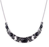 Statement Necklace New Vintage Jewelry Silver Color Alloy Black Resin Bead Choker Necklace Fashion Bijoux Necklace For Women