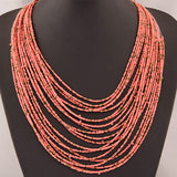 Statement Necklace for Women Collier Femme Fashion Boho Beads Multi-layer Choker Necklaces & Pendants Bijoux Collares