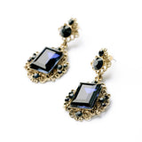 Statement Fashion Women Jewelry Elegant Antique Square Blue Resin Stud Earrings For Girls