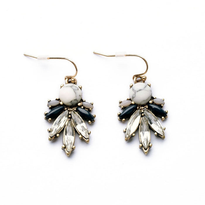 Statement Fashion Women Jewelry Elegant Resin Stone Plant Stud Earrings