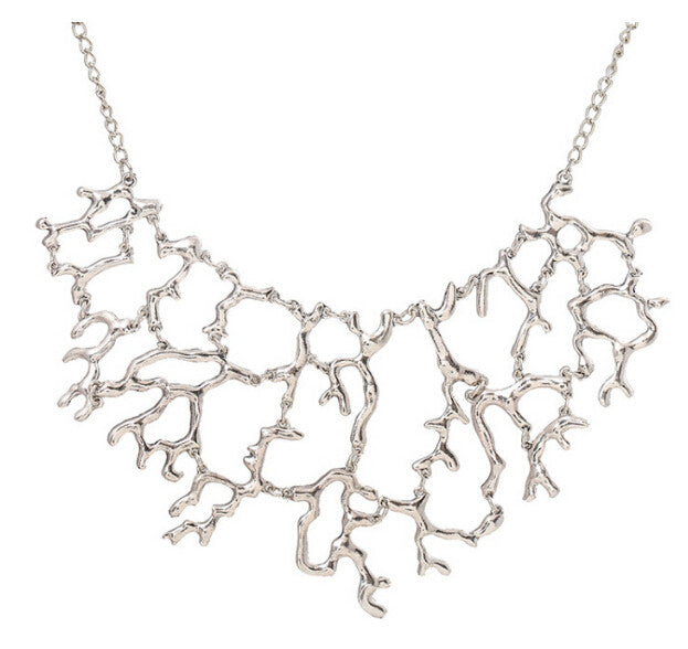 Statement Necklace For Women Fashion New Exaggerated Luxury Vintage Hollow Tree Branch Chokers Collares Necklace