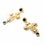 Statement Trendy Jewelry Elegant Shiny Resin Stone Cross Earrings 