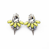 Statement Trendy Jewelry Elegant Yellow Resin Rivet Stud Earrings 