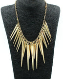 Steampunk Pendant Necklace Gold Silver Color Chain Spike Maxi Statement Necklaces & Pendants For Women Jewelry