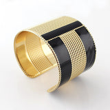 Steampunk Fashion Jewelry Cuff Bracelets Bangles Exaggerated Gold Color with Colorful Enamel Bracelets