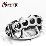 Steel soldier High Quanlity New Men's repair tool Ring, 316L Stainless Steel cool fist skull Rings fashion Jewelry