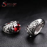 Steel soldier New Arrival blue stone Fashion Stainless Steel Jewelry exquisite titanium steel men ring