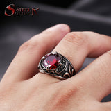 Steel soldier New Arrival blue stone Fashion Stainless Steel Jewelry exquisite titanium steel men ring