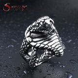 Steel soldier Super Fashion Stainlesss Steel Personality Jewelry Punk Unique Snake Ring