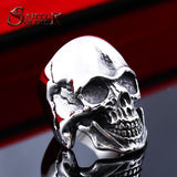 Steel soldier Wholesale&Drop shipping Stainless Steel Skull Ring punk biker Man Personality Jewelry