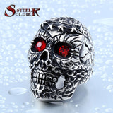 Steel soldier arrival stainless steel men punk skull jewelry vintage high quality men skull ring