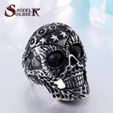 Steel soldier arrival stainless steel men punk skull jewelry vintage high quality men skull ring