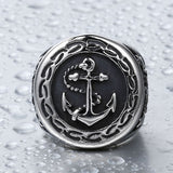 Steel soldier drop shipping stainless steel anchor ring for men punk vintage good detail men jewelry