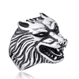 Steel soldier Drop Ship Fashion Jewelry Super Cool Wolf Rings Stainless Steel Punk Biker Man Ring 