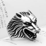 Steel soldier Drop Ship Fashion Jewelry Super Cool Wolf Rings Stainless Steel Punk Biker Man Ring 