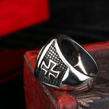 Steel soldier New Arrival cross Knights Templars ring men stainless steel unique jewelry exquisite men biker ring
