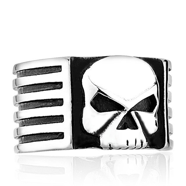 Steel soldier New Super Quality high quality fashion biker skull ring personality men stainless steel jewelry
