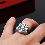 Steel soldier Man's Jewelry Stainless Steel Biker ring Route 66 Ring