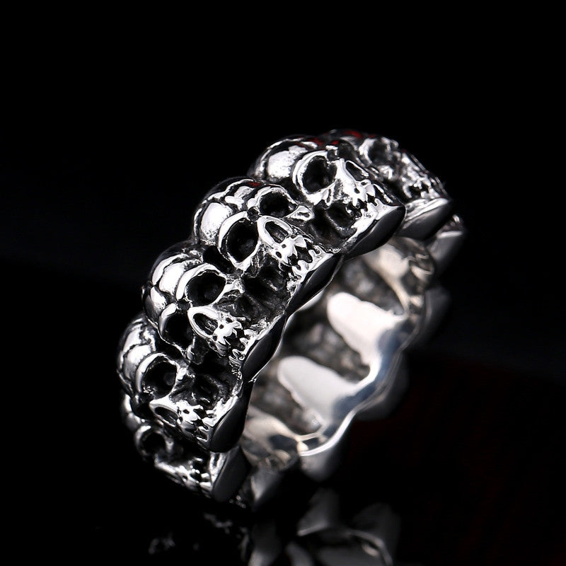 Steel soldier stainless steel men punk skull ring vintage domineering skull 316l steel jewelry