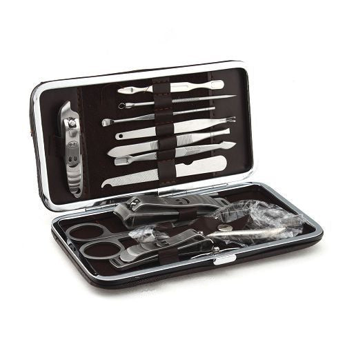 Stone Pattern Case+1 set 12pcs Nail Clipper Kit Nail Care Set Pedicure Scissor Tweezer Knife Ear pick Utility Manicure Set Tools