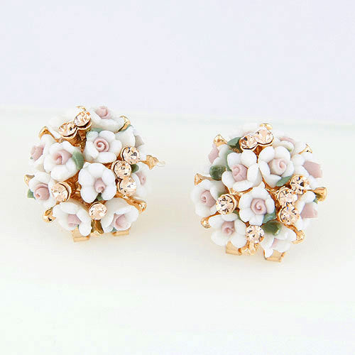 Stud Earrings for Women Boucle d'oreille Jewelry Brincos Crystal Pendientes Mujer Fashion Flower Earrings Bijoux
