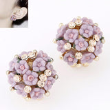 Stud Earrings for Women Boucle d'oreille Jewelry Brincos Crystal Pendientes Mujer Fashion Flower Earrings Bijoux