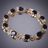 Stylish Women Beautiful Gift Party 14k Gold Filled Oval Cut Peridot Green Unique Chain Bracelets Bangles Jewelry