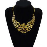 Summer Style Gold Sliver plated Hollow Flower Collar Choke Chain Neon Bib Statement Necklace collar babero gargantilla For Women