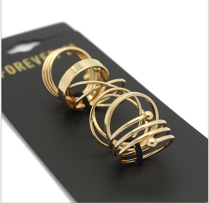 Summer style Fashion Fine Jewerly High Quality Punk Style Gold Plated Rings for Women