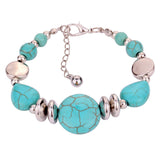 Summer style hot selling tibetan silver bangle Bracelet Fine Jewelry turquoise bracelet for Women and Men