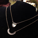 Summer European Trend Double Chain Mixed Charm Pendant Necklace 
