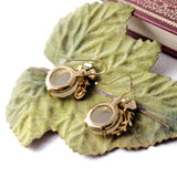 Summer New Design Sweet Earring Enamel Flower Ladybug Round Gem Short Drop Earring For Women