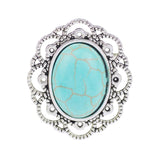 Summer Style Ring New Vintage Tibet Silver Plated Color Ring Turquoise Finger Ring for Women Fine Jewelry Gift