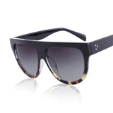 Sunglasses Fashion Women Flat Top Oversize Shield Shape Glasses Brand Design Vintage Sun glasses UV400 Female Rivet Shades