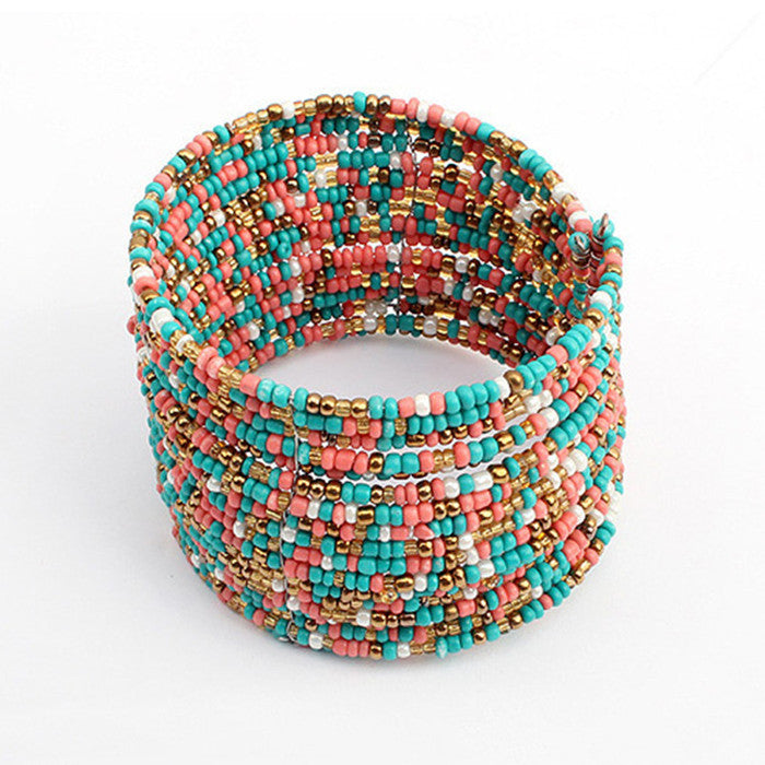 Sunshine Bohemian style colourful beads charm Bracelets Suit For Women gift Evening Dress fashion fine jewelry