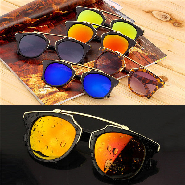 Super Star Fashion Sunglass new cat eye coating sunglasses women brand designer vintage sun glasses for men