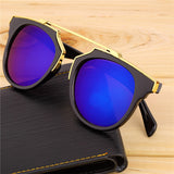 Super Star Fashion Sunglass 2016 new cat eye coating sunglasses women brand designer vintage sun glasses for men 