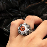 Super Vivid Eye Ring 316L Stainless Steel Fashion Biker Punk Ring Acrylic Eye 