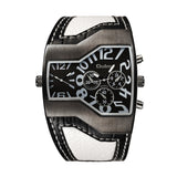 Super Cool Oulm Brand Men Quartz Watches Double Time Show Snake Band Casual Men Sports Watches Male Military Clock