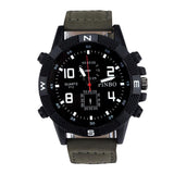 Superior Luxury Men's Canvas strap Large Dial Military Sport Quartz Wrist Watch