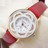 Superior New Business Watch Leisure Models Diamond Bracelet Quartz Faux Leather Wrist Watch for Women 