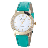 Superior New Fashion Diamond Analog Faux Leather Quartz Wrist Watch for Women