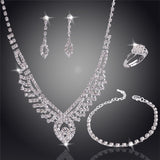 Swaying Pendant Necklace 18K Silver Plated Austrian Crystal Bridal/Wedding Jewelry Sets For Women
